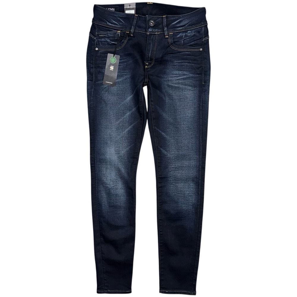 NWT G-STAR RAW Lynn Skinny Jeans 29x30 Dark Blue Mid Rise Stretch Premium Denim